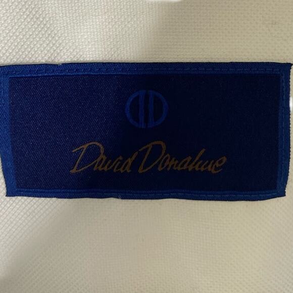 David Donahue Trim Fit Solid French Cuff Tuxedo Dress Shirt Luxury Size 18 34/35 - Picture 6 of 11